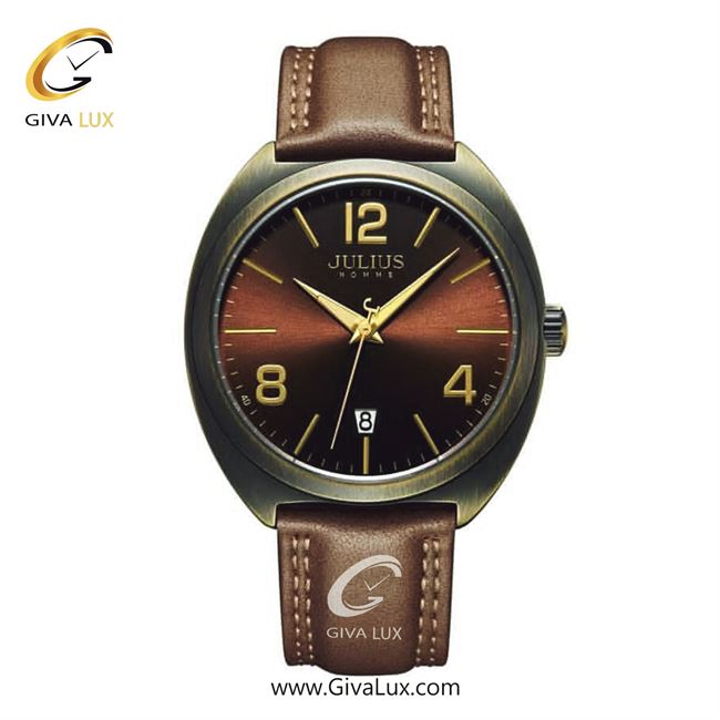 ساعت مچی اورجینال مردانه جولیوس تیتانیوم | قهوه ای| قهوه ای| کد رفرنس JAH-122B