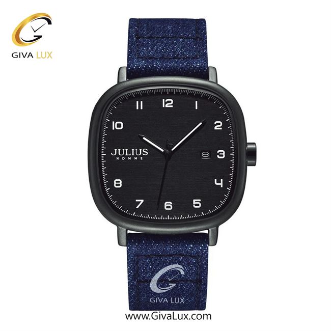 ساعت مچی اورجینال جولیوس مردانه مشکی | آبی | مشکی | کد رفرنس JAH-123D