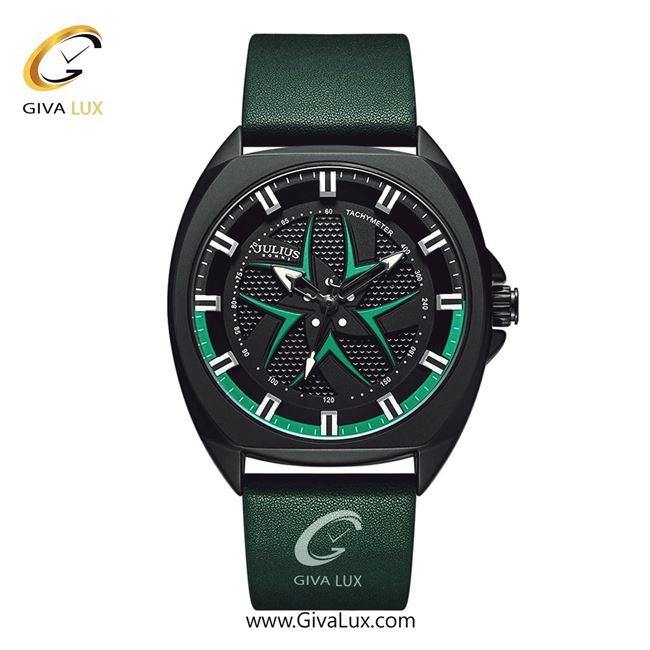 ساعت مچی اورجینال جولیوس مردانه مشکی | سبز | مشکی | کد رفرنس JAH-138B