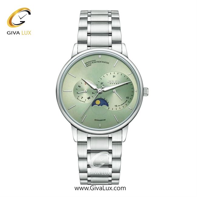 ساعت مچی اورجینال جولیوس مردانه نقره ای | نقره ای | سبز | کد رفرنس JAH-139A