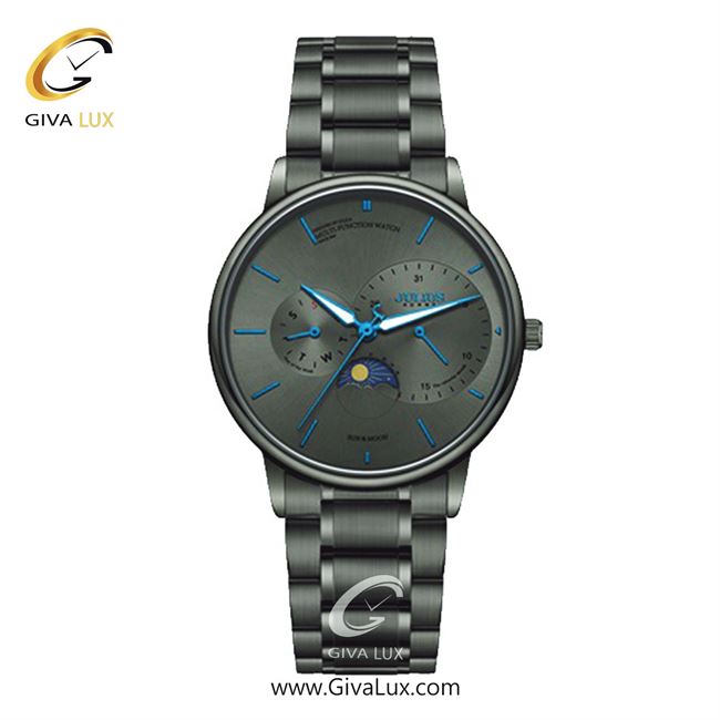 ساعت مچی اورجینال مردانه جولیوس سه موتوره فول تایم تیتانیوم | تیتانیوم| دودی|تیتانیوم| کد رفرنس JAH-139C