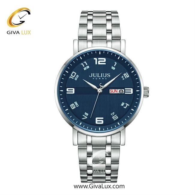 ساعت مچی اورجینال جولیوس مردانه نقره ای | نقره ای | آبی | کد رفرنس JAH-140B