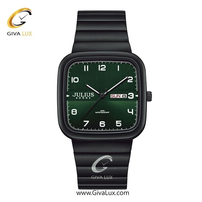 ساعت مچی اورجینال جولیوس مردانه مشکی | مشکی | سبز | کد رفرنس JAH-141C