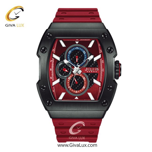 ساعت مچی اورجینال مردانه جولیوس سه موتوره فول تایم مشکی | قرمز| قرمز| کد رفرنس JAH-146C