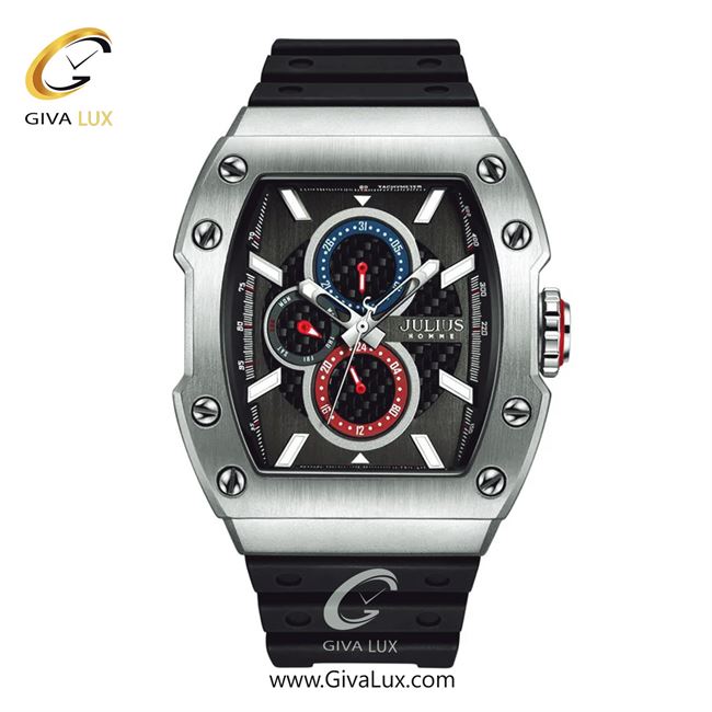 ساعت مچی اورجینال مردانه جولیوس سه موتوره فول تایم نقره ای | مشکی| مشکی| کد رفرنس JAH-146A