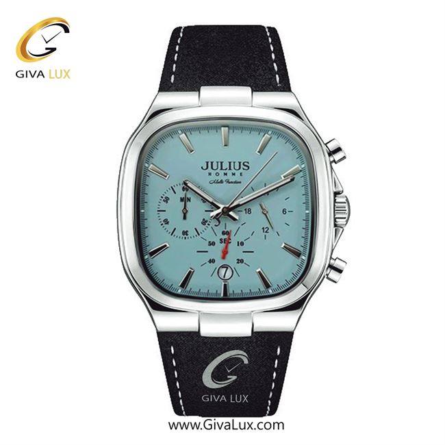 ساعت مچی اورجینال مردانه جولیوس سه موتوره کرنوگراف نقره ای | مشکی| آبی| کد رفرنس JAH-151A
