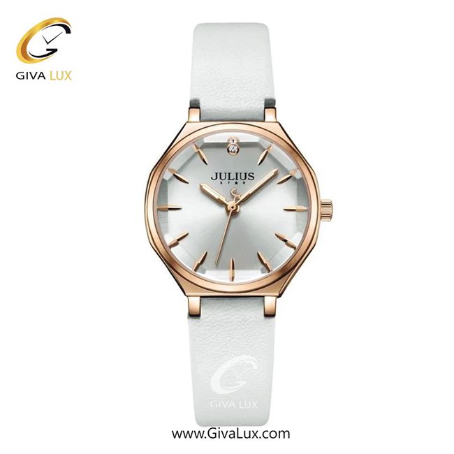 ساعت مچی اورجینال جولیوس زنانه رزگلد | سفید | نقره ای | کد رفرنس JS-008A
