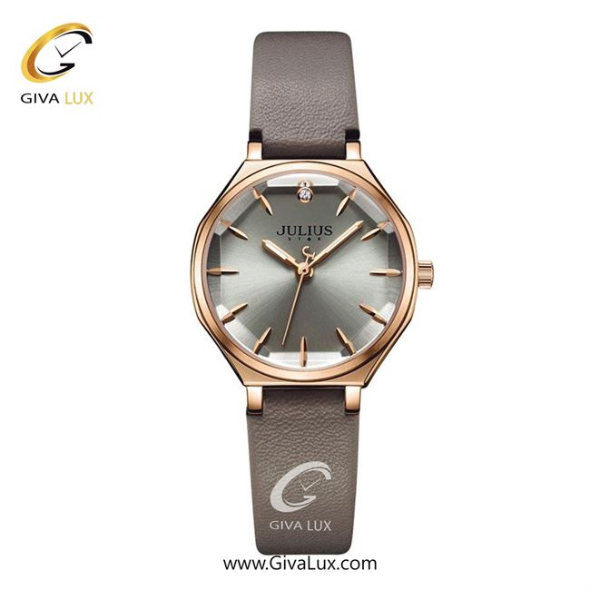 ساعت مچی اورجینال جولیوس زنانه رزگلد | طوسی | طوسی | کد رفرنس JS-008C