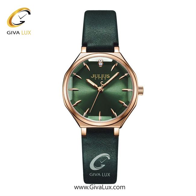 ساعت مچی اورجینال جولیوس زنانه رزگلد | سبز | سبز | کد رفرنس JS-008D