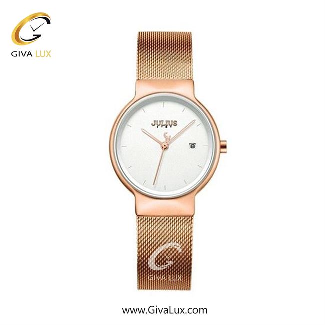ساعت مچی اورجینال زنانه جولیوس رزگلد | رزگلد| سفید| کد رفرنس JS-009LB