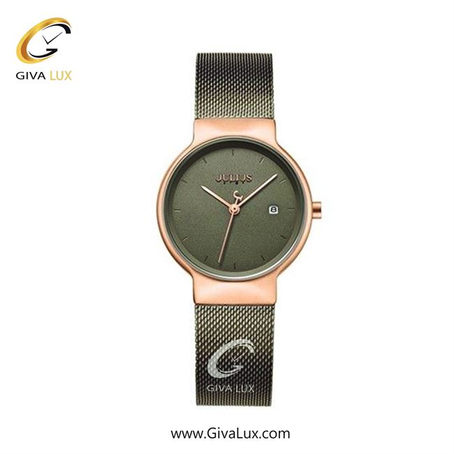 ساعت مچی اورجینال زنانه جولیوس رزگلد | زیتونی| زیتونی| کد رفرنس JS-009LC