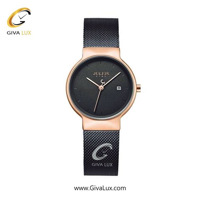 ساعت مچی اورجینال زنانه جولیوس رزگلد | مشکی| مشکی| کد رفرنس JS-009LE