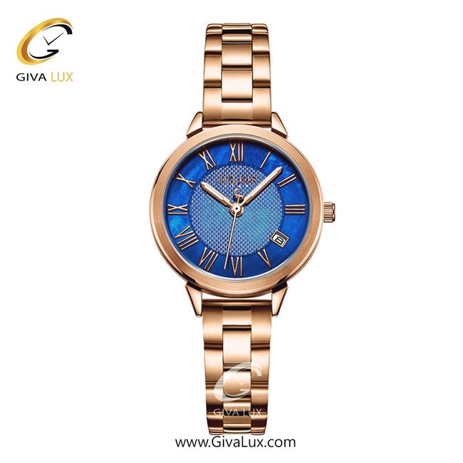 ساعت مچی اورجینال جولیوس زنانه رزگلد | رزگلد | آبی | کد رفرنس JS-015D