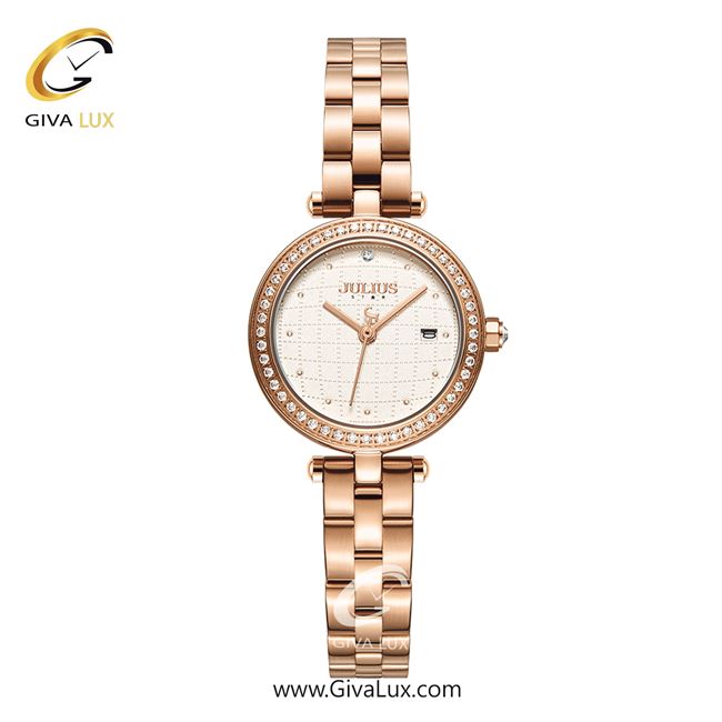 ساعت مچی اورجینال جولیوس زنانه رزگلد | رزگلد | سفید | کد رفرنس JS-049B