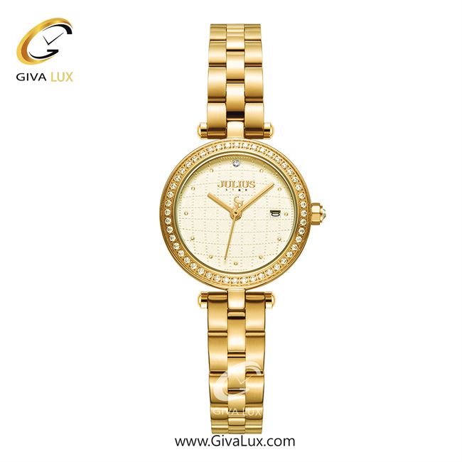 ساعت مچی اورجینال جولیوس زنانه طلایی | طلایی | زرد | کد رفرنس JS-049D