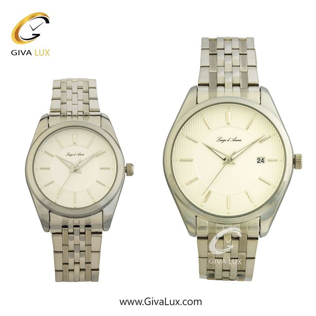 ساعت مچی اورجینال ست LdA | لوئیجی د آنا | Luigi d'Ana نقره ای | نقره ای| سفید| کد رفرنس مردانه: 2360، زنانه: 2361