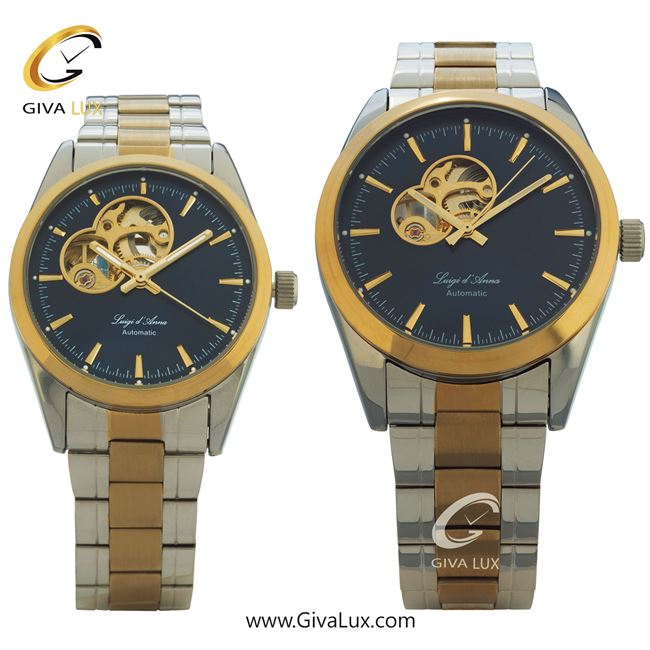 ساعت مچی اورجینال ست LdA | لوئیجی د آنا | Luigi d'Ana طلایی-نقره ای | نقره ای-طلایی| سرمه ای| کد رفرنس مردانه: 2442، زنانه: 2443