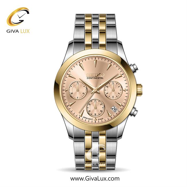 ساعت مچی اورجینال زنانه سیکو (کانتیننتال) | Seiko (Continental)  سه موتوره کرنوگراف طلایی | طلایی-نقره ای| رزگلد| کد رفرنس 0425