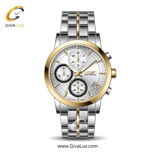 ساعت مچی اورجینال زنانه سیکو (کانتیننتال) | Seiko (Continental)  سه موتوره کرنوگراف طلایی | نقره ای-طلایی| نقره ای| کد رفرنس 0428