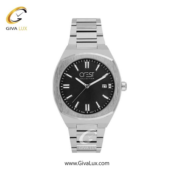 ساعت مچی اورجینال زنانه کرست نقره ای | نقره ای| مشکی| کد رفرنس Crest 6293-2