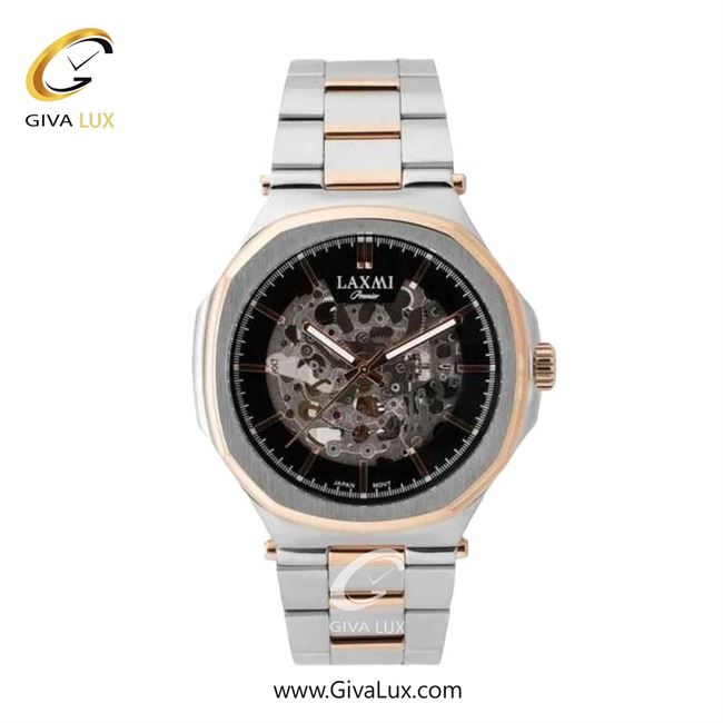 ساعت مچی اورجینال زنانه لاکسمی رزگلد | نقره ای-رزگلد| مشکی| کد رفرنس 8150-4L