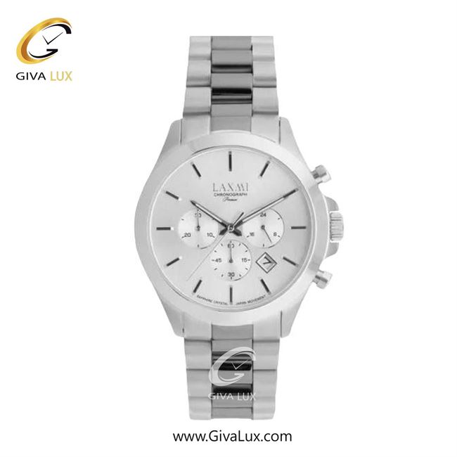 ساعت مچی اورجینال زنانه لاکسمی سه موتوره کرنوگراف نقره ای | تیتانیوم-نقره ای| نقره ای| کد رفرنس 8517-6L