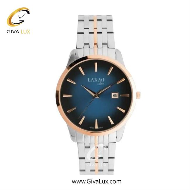ساعت مچی اورجینال زنانه لاکسمی رزگلد | نقره ای-رزگلد| سرمه ای| کد رفرنس 8541-9L