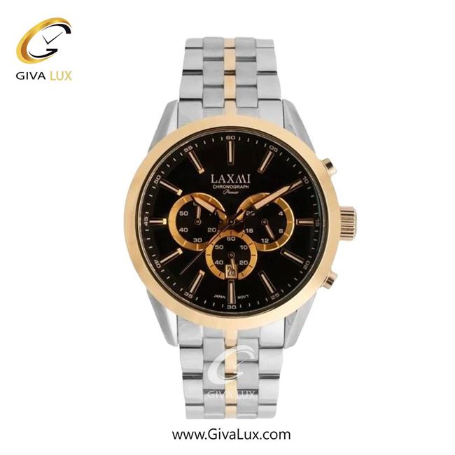 ساعت مچی اورجینال زنانه لاکسمی سه موتوره کرنوگراف طلایی | نقره ای-طلایی| مشکی| کد رفرنس 8543-10L