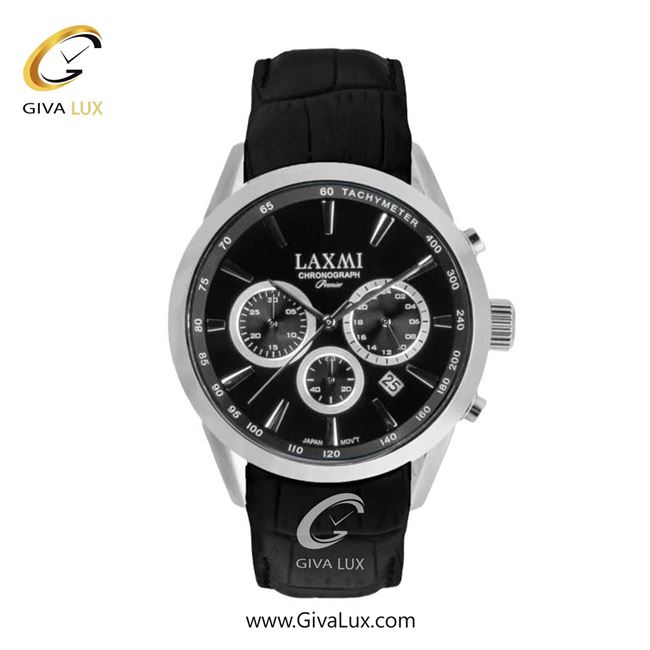 ساعت مچی اورجینال زنانه لاکسمی سه موتوره کرنوگراف نقره ای | مشکی| مشکی| کد رفرنس 8544-4L
