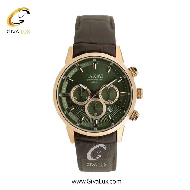 ساعت مچی اورجینال زنانه لاکسمی سه موتوره کرنوگراف رزگلد | قهوه ای| زیتونی| کد رفرنس 8546-13L