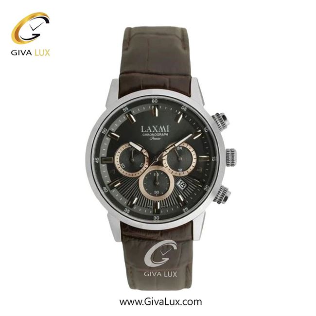ساعت مچی اورجینال زنانه لاکسمی سه موتوره کرنوگراف نقره ای | قهوه ای| دودی|تیتانیوم| کد رفرنس 8546-14L