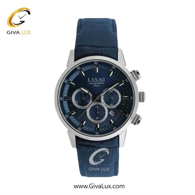 ساعت مچی اورجینال زنانه لاکسمی سه موتوره کرنوگراف نقره ای | سرمه ای| سرمه ای| کد رفرنس 8546-16L