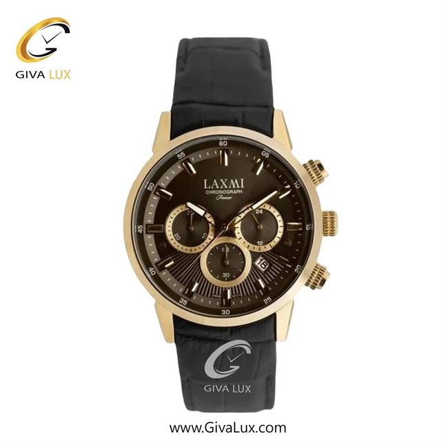 ساعت مچی اورجینال زنانه لاکسمی سه موتوره کرنوگراف طلایی | مشکی| قهوه ای| کد رفرنس 8546-19L