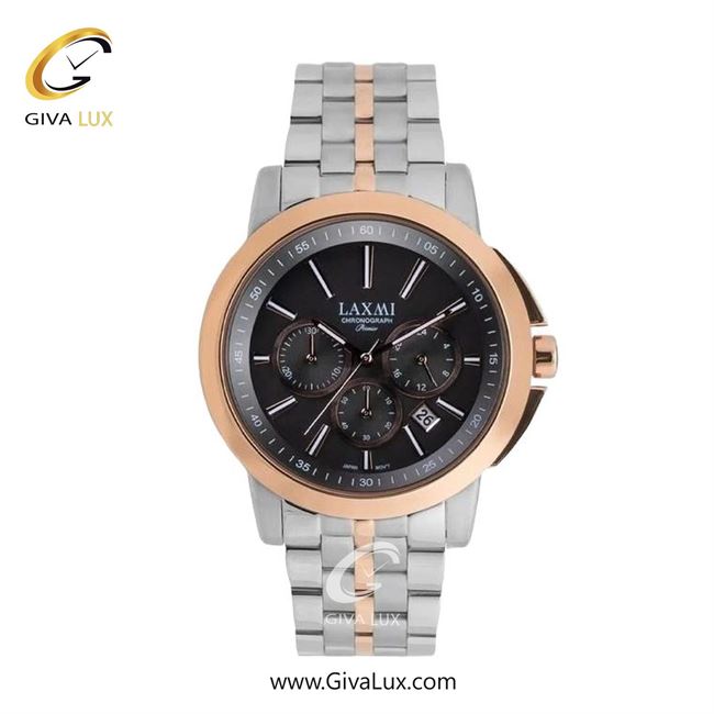 ساعت مچی اورجینال زنانه لاکسمی سه موتوره کرنوگراف رزگلد | نقره ای-رزگلد| دودی|تیتانیوم| کد رفرنس 8552-9L