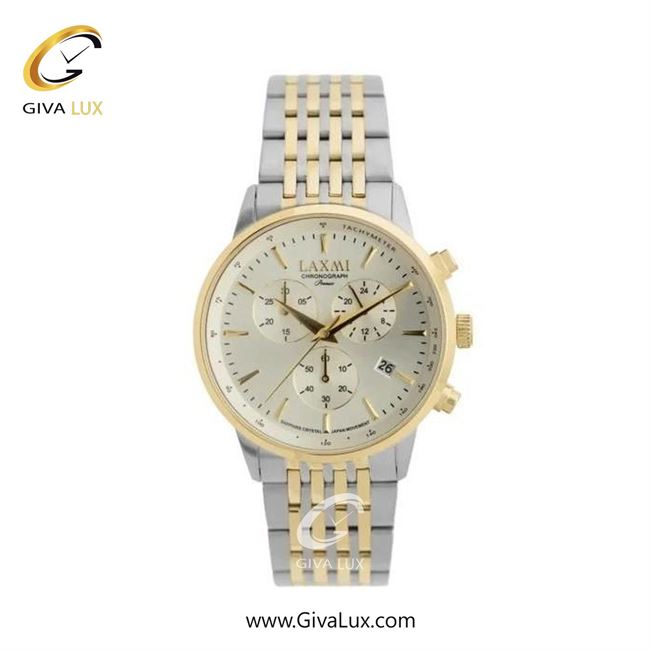 ساعت مچی اورجینال زنانه لاکسمی سه موتوره کرنوگراف طلایی | نقره ای-طلایی| نقره ای| کد رفرنس 8562-2L