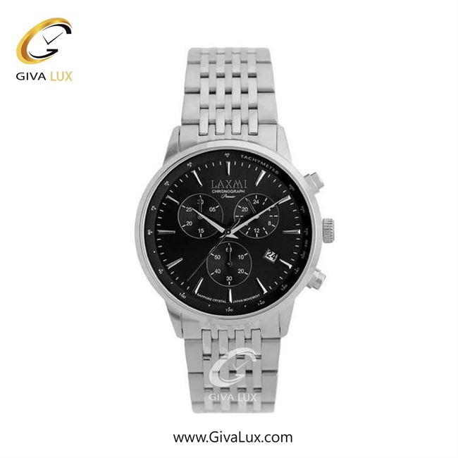 ساعت مچی اورجینال زنانه لاکسمی سه موتوره کرنوگراف نقره ای | نقره ای| مشکی| کد رفرنس 8562-8L