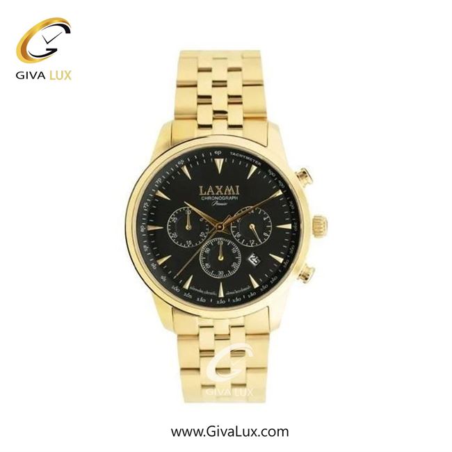 ساعت مچی اورجینال زنانه لاکسمی سه موتوره کرنوگراف طلایی | طلایی| مشکی| کد رفرنس 8563-8L