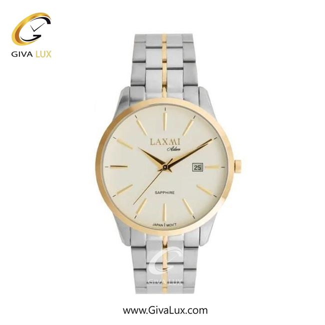 ساعت مچی اورجینال زنانه لاکسمی طلایی | طلایی-نقره ای| کرم| کد رفرنس 8572-2L