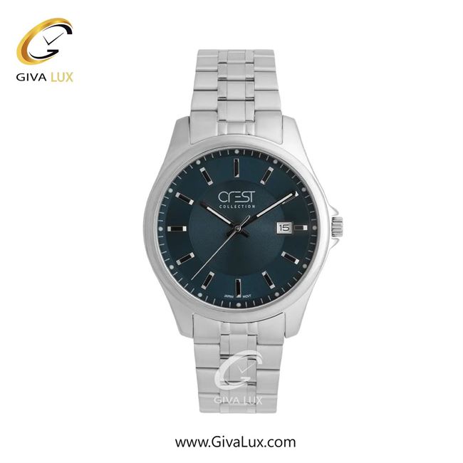 ساعت مچی اورجینال زنانه کرست نقره ای | نقره ای| سرمه ای| کد رفرنس Crest 9057-3