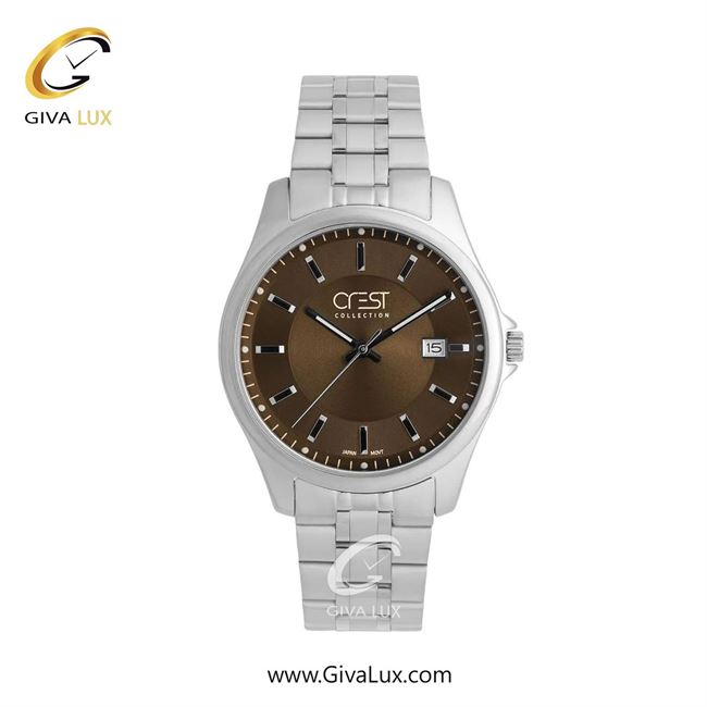 ساعت مچی اورجینال زنانه کرست نقره ای | نقره ای| قهوه ای| کد رفرنس Crest 9057-5