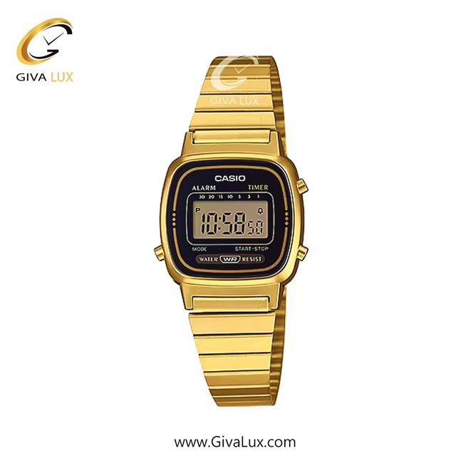 ساعت مچی اورجینال زنانه کاسیو Casio طلایی | طلایی| مشکی| کد رفرنس LA670WGA-1D