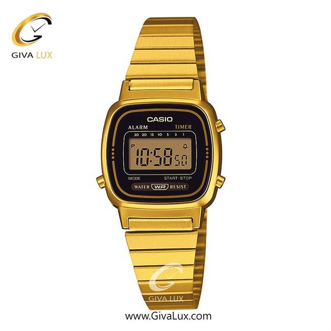 ساعت مچی اورجینال زنانه کاسیو Casio طلایی | طلایی| مشکی| کد رفرنس LA670WGA-1D