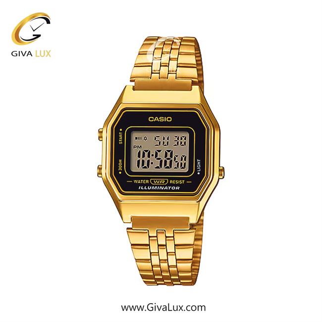 ساعت مچی اورجینال زنانه کاسیو Casio طلایی | طلایی| مشکی| کد رفرنس LA680WGA-1D