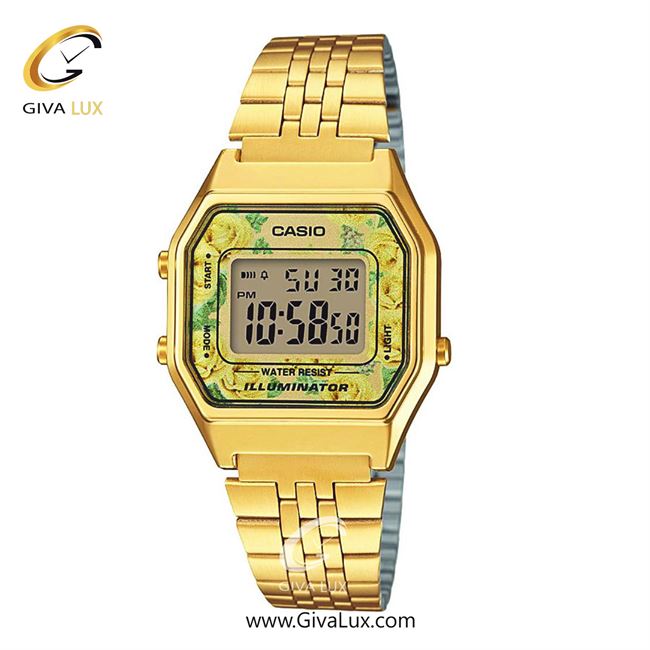 ساعت مچی اورجینال مردانه-یونیسکس-زنانه کاسیو Casio طلایی | طلایی| گلدار/طرحدار| کد رفرنس LA680WGA-9CDF