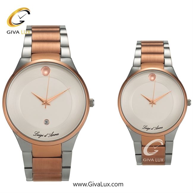 ساعت مچی اورجینال LdA ست رزگلد-نقره ای | رزگلد-نقره ای | سفید صدفی | کد رفرنس مردانه: 2264، زنانه: 2265