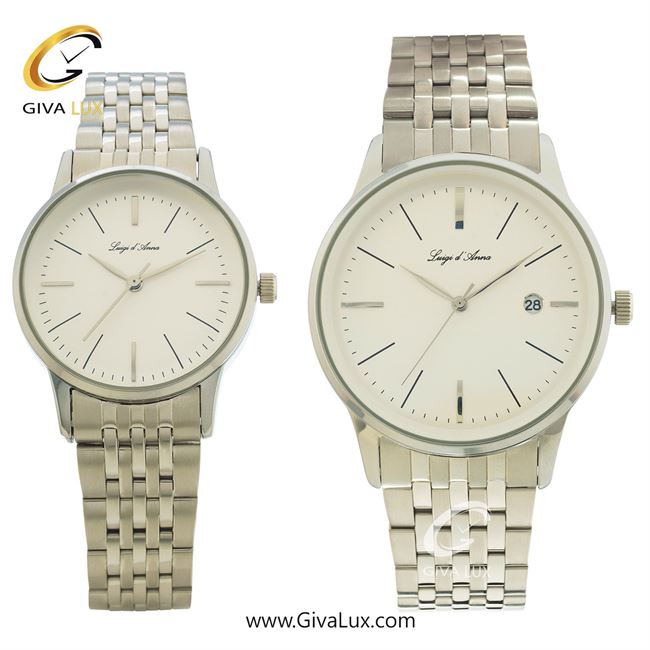 ساعت مچی اورجینال LdA ست نقره ای | نقره ای | سفید صدفی | کد رفرنس مردانه: 2335، زنانه: 2336