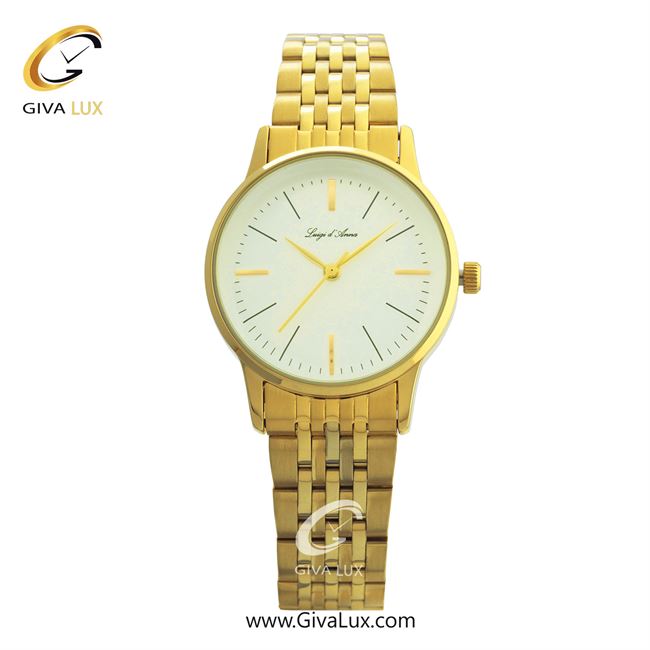 ساعت مچی اورجینال LdA زنانه طلایی | طلایی | سفید صدفی | کد رفرنس 2336