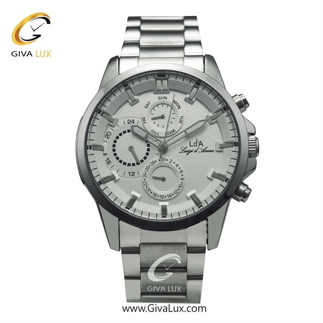ساعت مچی اورجینال LdA مردانه سه موتوره فول تایم نقره ای | نقره ای | نقره ای | کد رفرنس 2339