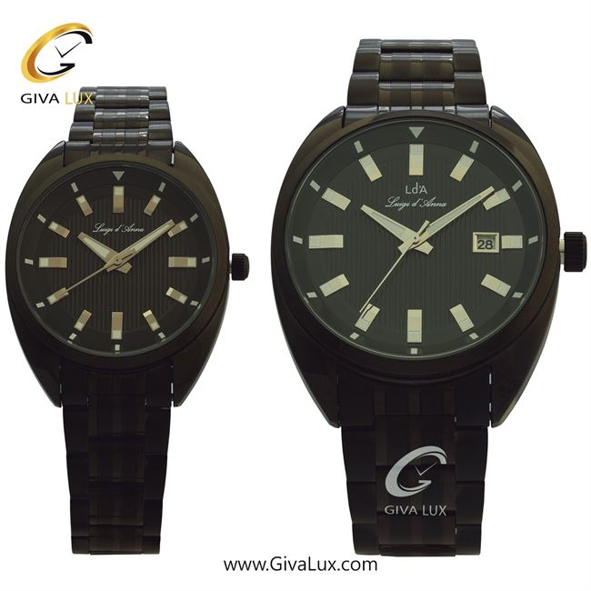 ساعت مچی اورجینال LdA ست مشکی | مشکی | مشکی | کد رفرنس مردانه: 2401، زنانه: 2402