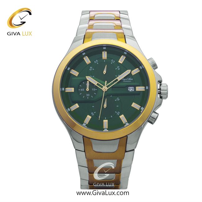 ساعت مچی اورجینال LdA مردانه سه موتوره کرنوگراف نقره ای-طلایی | طلایی-نقره ای | سبز | کد رفرنس 2457